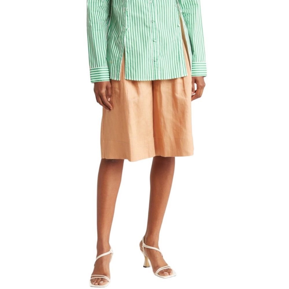 Nicholas Delfina Pleated Longline Linen
Shorts in Twig size 6